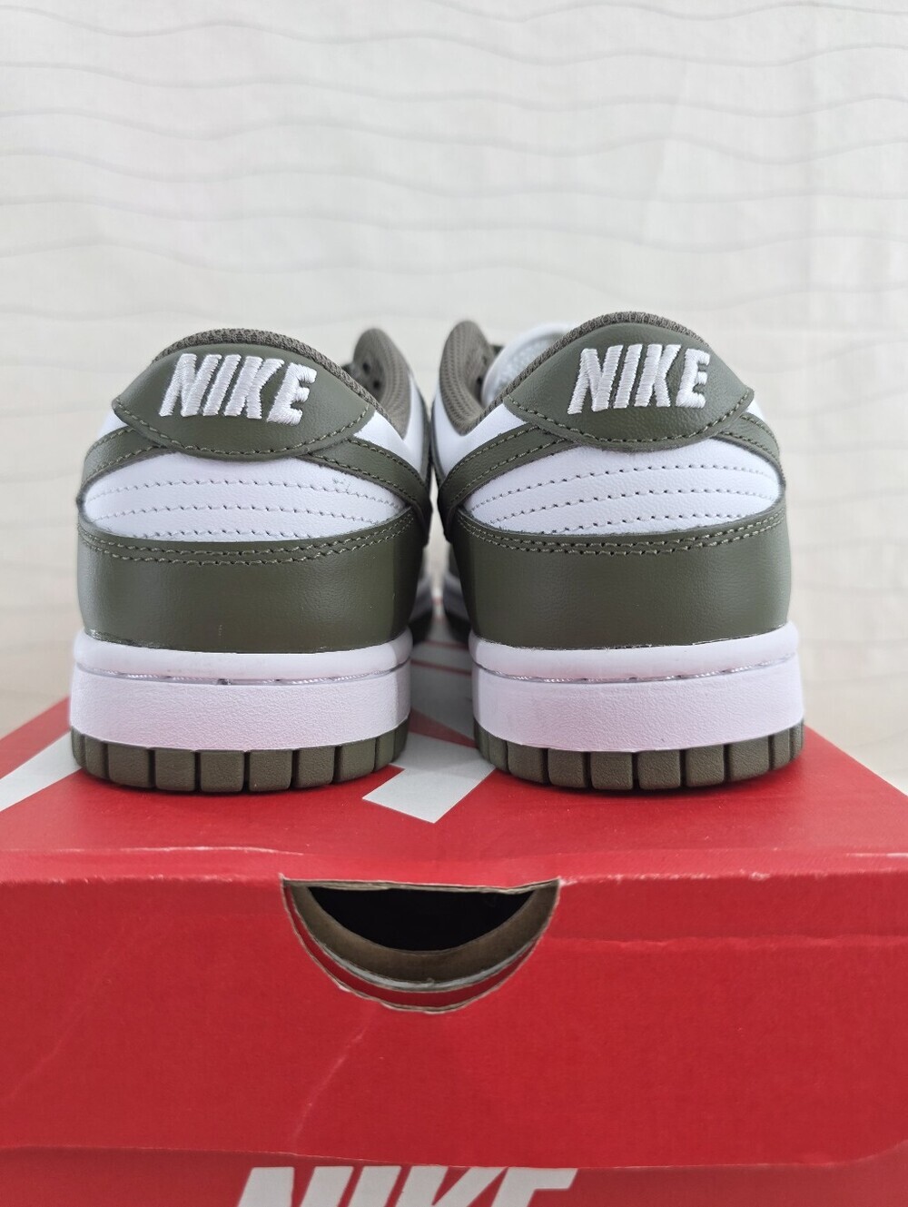 Nike Womens Dunk Low White And Medium Olive Sneakers Shoes DD1503-120 Size 7 - Picture 5 of 10